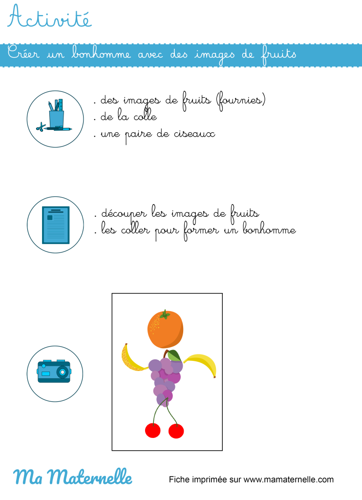 Activités - Activité : créer un bonhomme avec des fruits