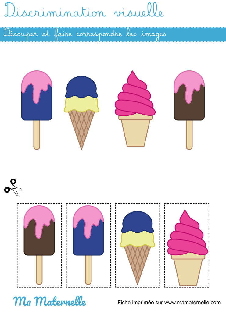 Petite section - Discrimination visuelle : faire correspondre