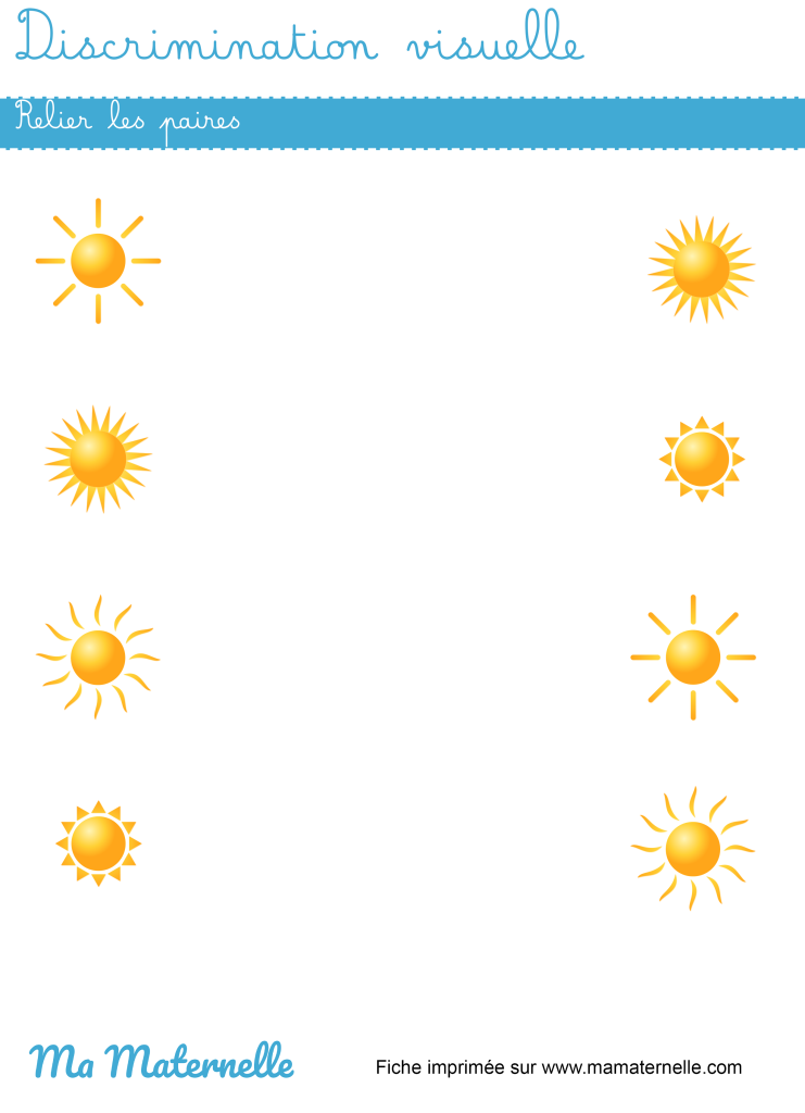 Moyenne section - Discrimination visuelle : relier les paires