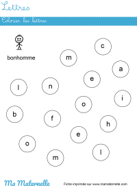 Moyenne section - Lettres : tracer et colorier