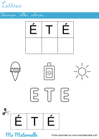 Petite section - Lettres : découper, coller, colorier