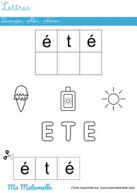 Moyenne section - Lettres : découper, coller, colorier