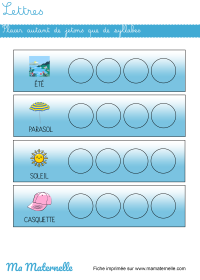 Grande section - Lettres : retrouver la bonne syllabe