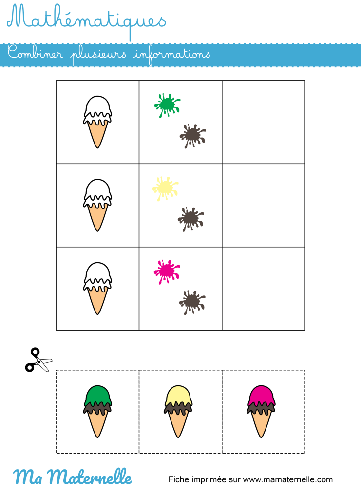 Moyenne section - Mathématiques : combiner des informations