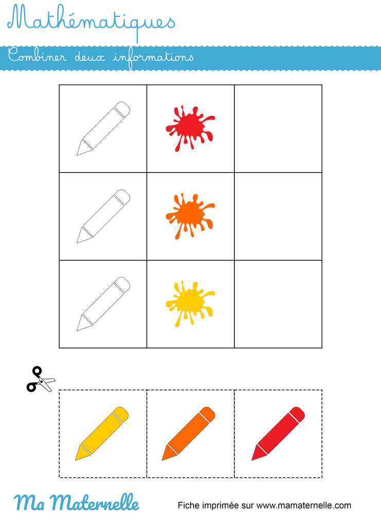 Moyenne section - Mathématiques : combiner deux informations