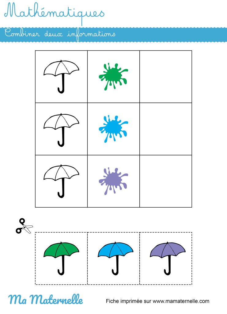 Moyenne section - Mathématiques : combiner deux informations