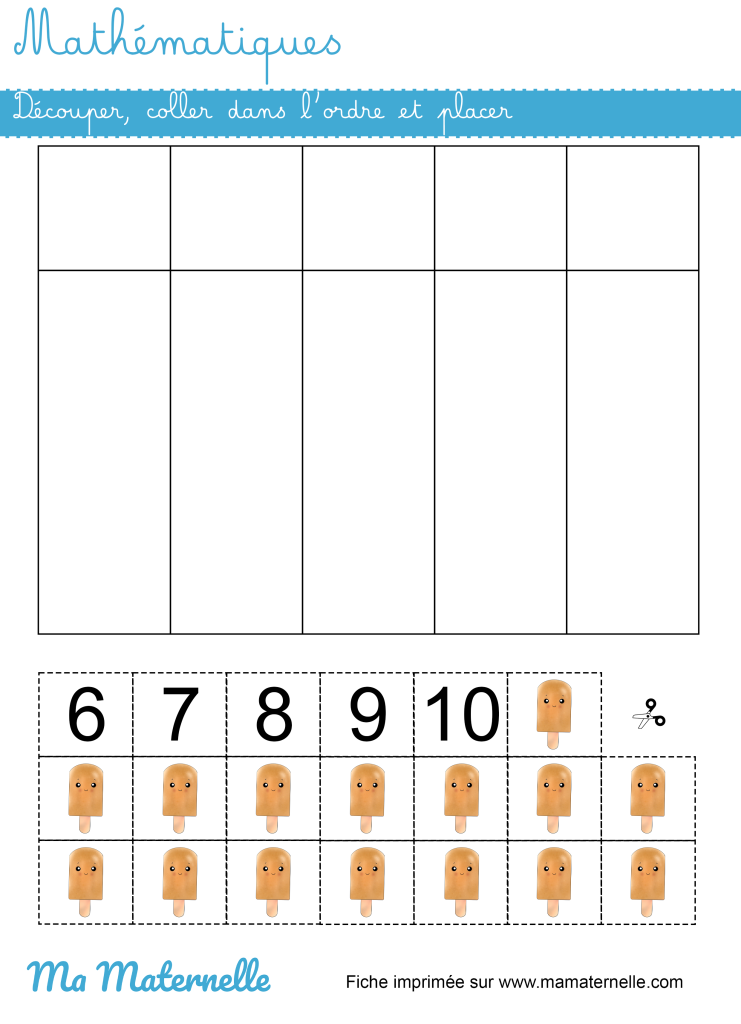 Grande section - Mathématiques : découper et placer