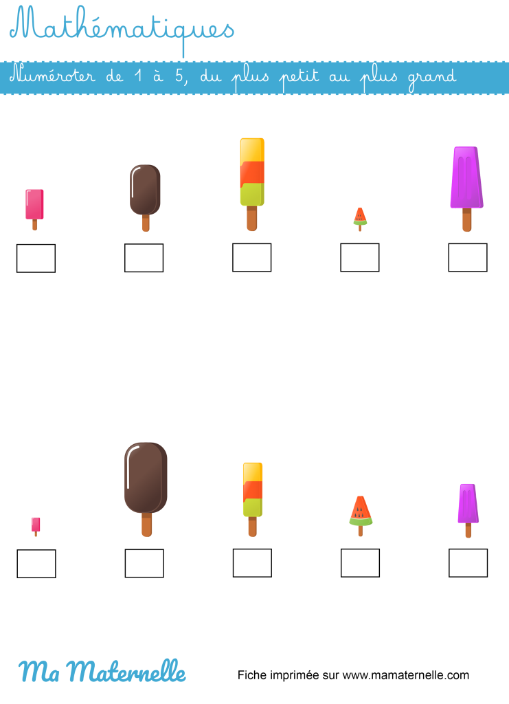 Moyenne section - Mathématiques : numéroter