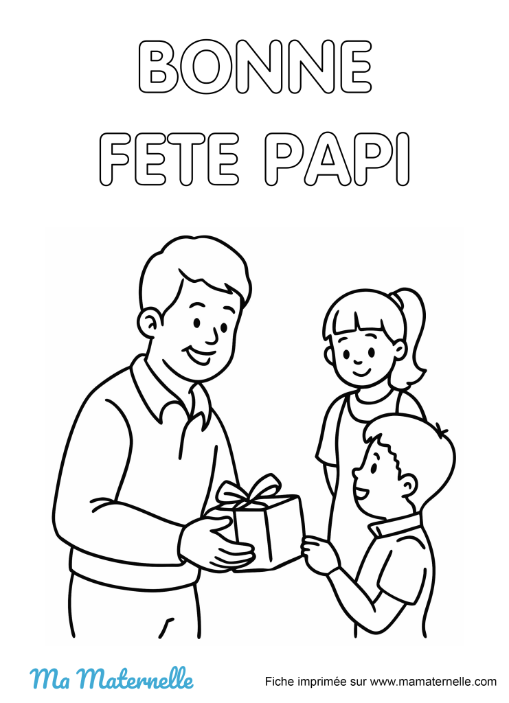 Activités - Coloriage : bonne fête papi