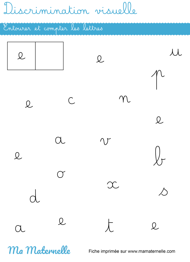 Grande section - Discrimination visuelle : entourer et compter les lettres