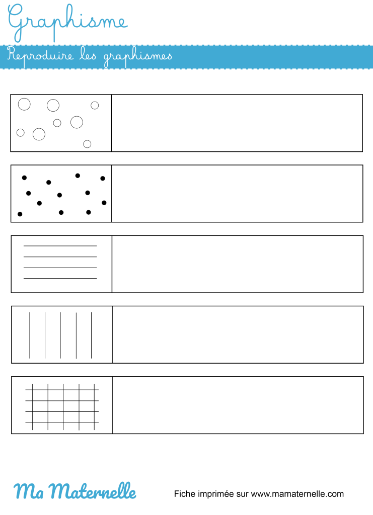 Moyenne section - Graphisme : reproduire les graphismes