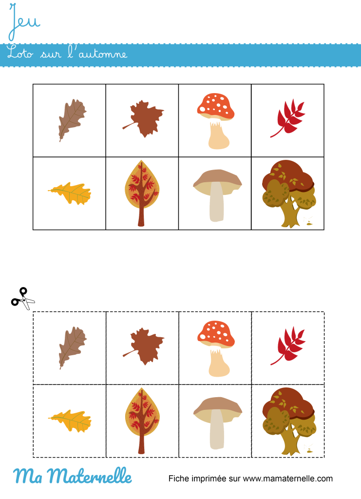 Activités - Jeu : loto sur l’automne