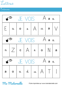 Grande section - Lettres : entourer les lettres dans les mots