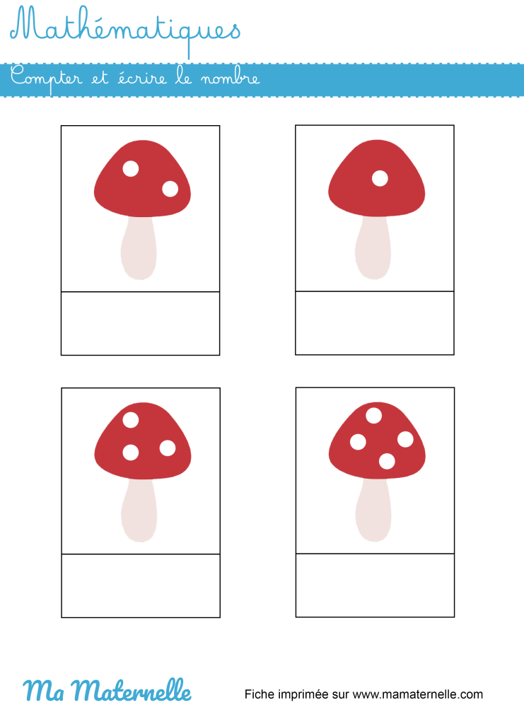 Moyenne section - Mathématiques : compter et écrire le nombre