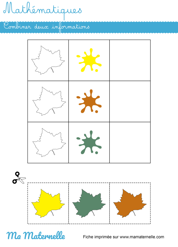 Moyenne section - Mathématiques : combiner deux informations