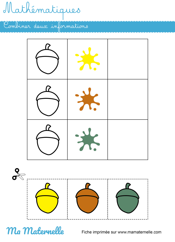 Moyenne section - Mathématiques : combiner deux informations