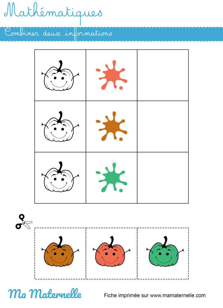 Moyenne section - Mathématiques : combiner deux informations