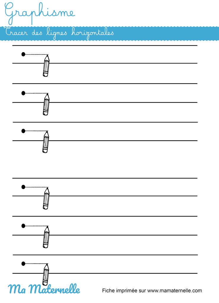 Moyenne section - Graphisme : tracer des lignes horizontales