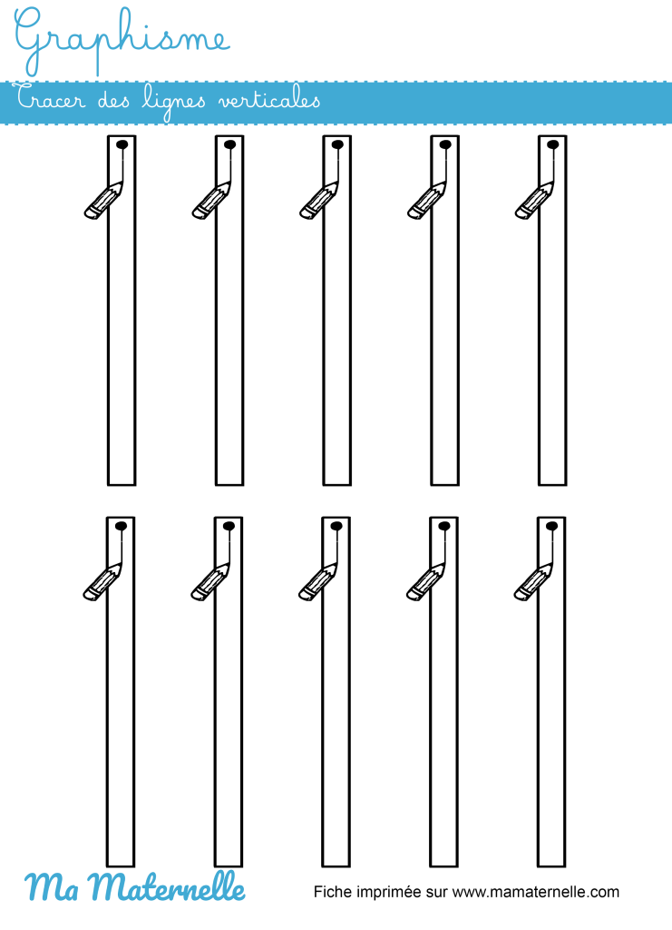 Moyenne section - Graphisme : tracer des lignes verticales