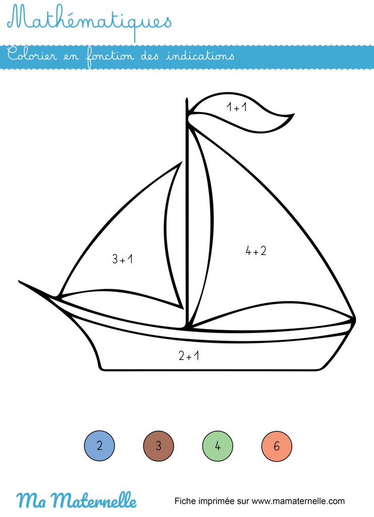 Grande section - Mathématiques : colorier en fonction des indications