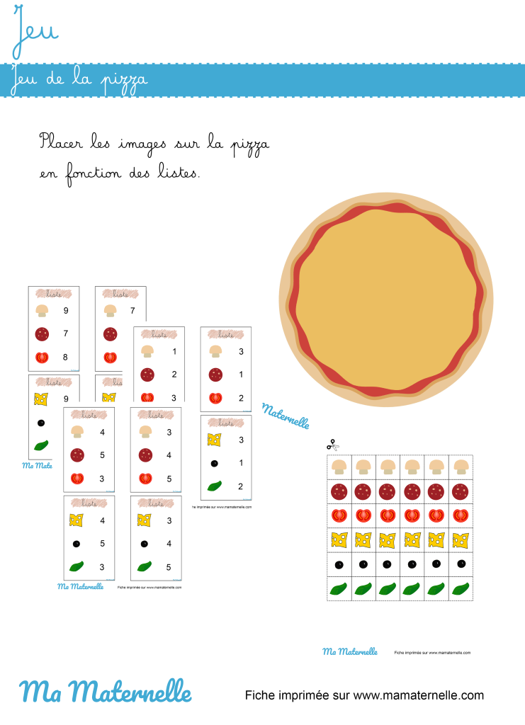 Activités - Jeu de la pizza avec liste