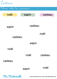 Grande section - Lettres : colorier selon les indications