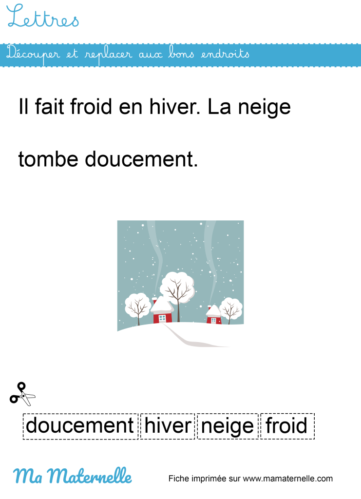 Grande section - Lettres : découper et replacer aux bons endroits