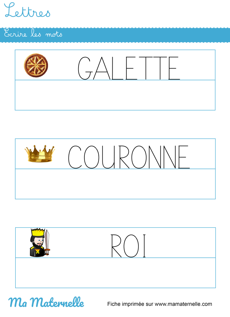 Moyenne section - Lettres : écrire les mots