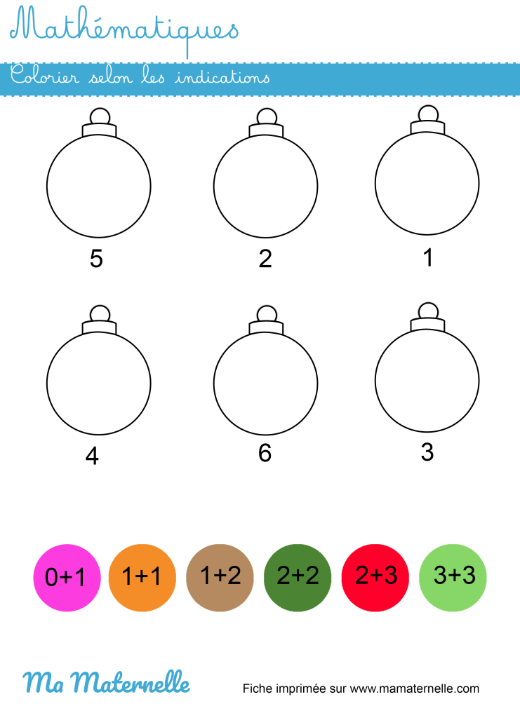 Grande section - Mathématiques : colorier selon les indications