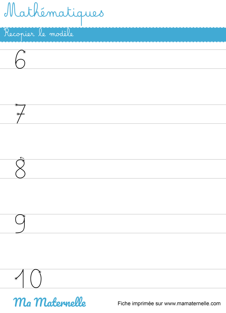 Grande section - Mathématiques : recopier le modèle