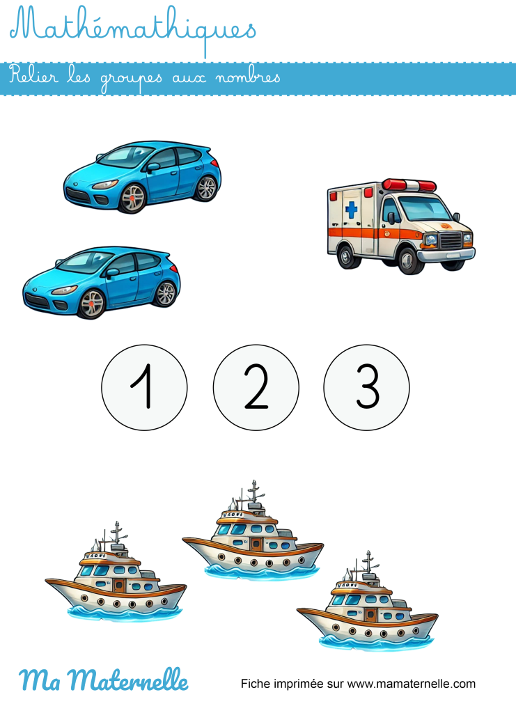 Petite section - Mathématiques : relier les groupes aux nombres