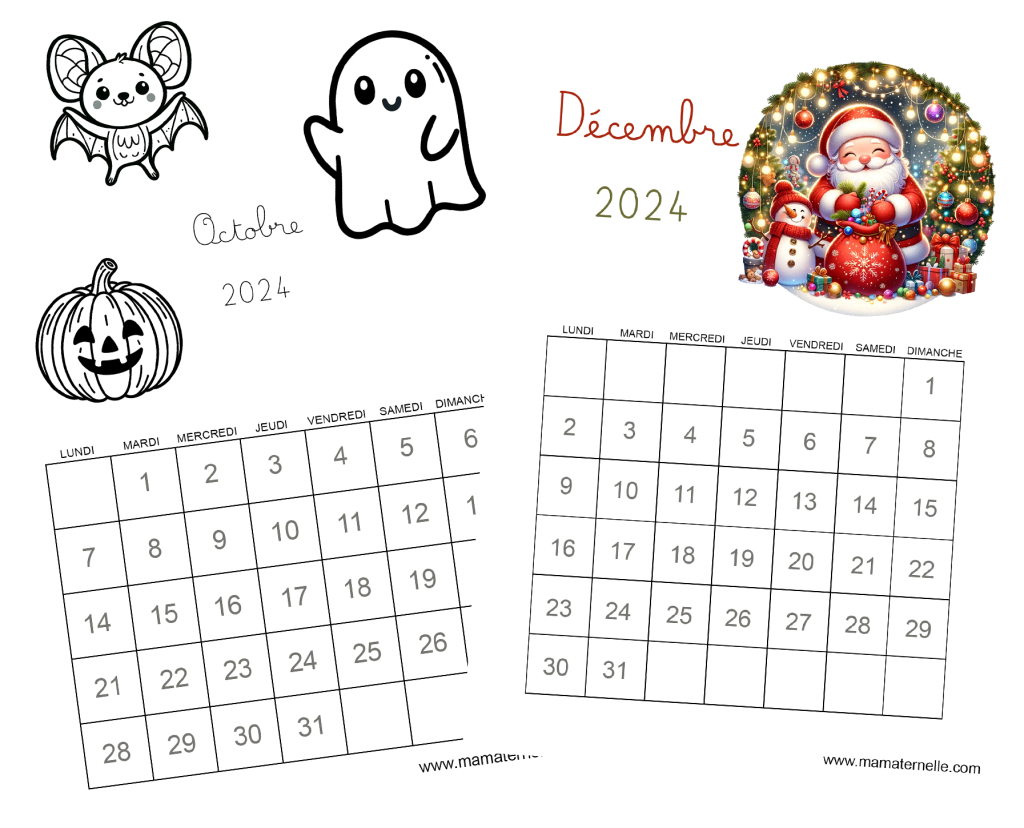 Blog - Calendriers à cases pour enfants