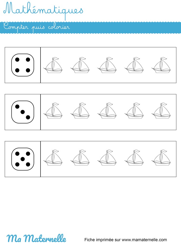 Moyenne section - Mathématiques : compter puis colorier