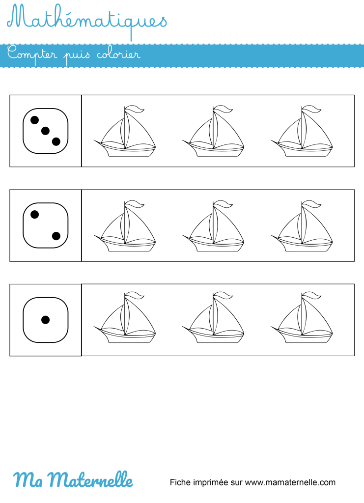 Petite section - Mathématiques : compter puis colorier