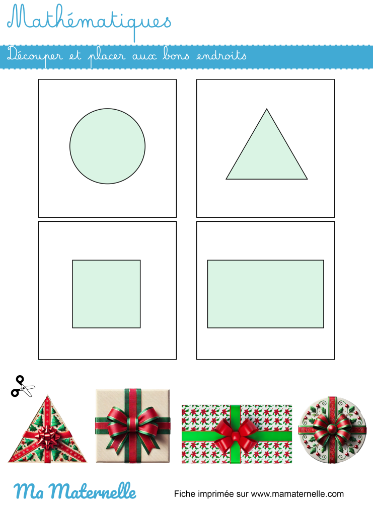 Grande section - Mathématiques : découper et placer