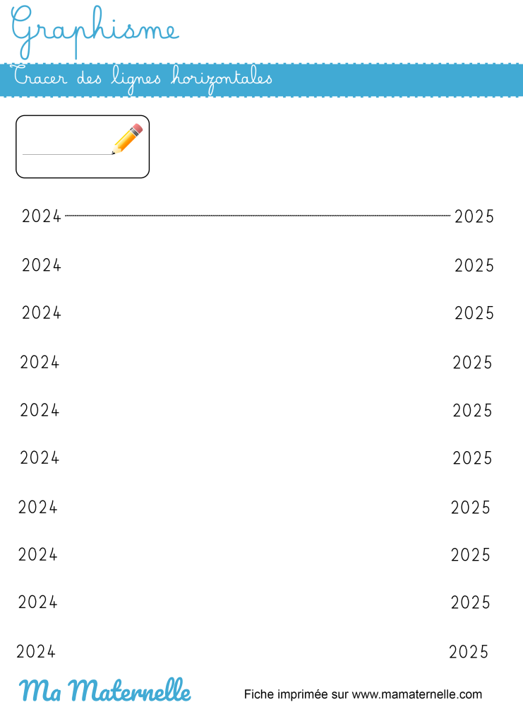 Moyenne section - Graphisme : tracer des lignes horizontales