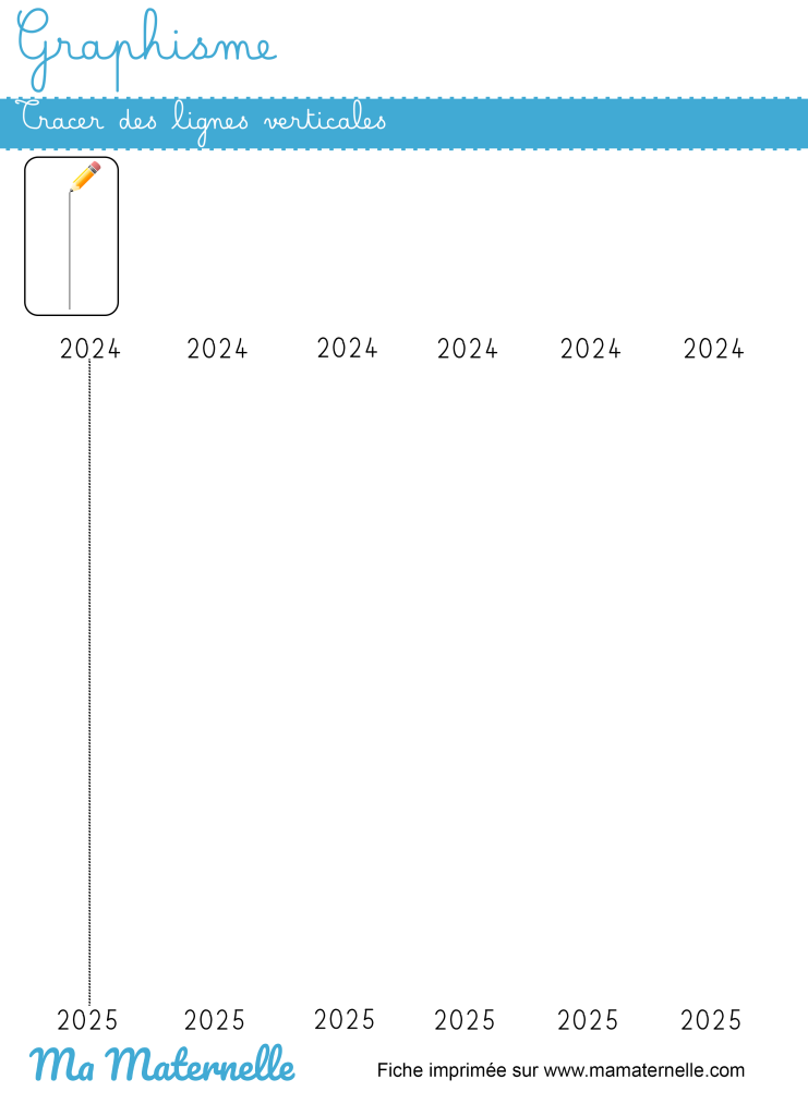 Moyenne section - Graphisme : tracer des lignes verticales