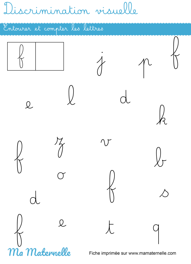 Grande section - Discrimination visuelle : entourer et compter les lettres