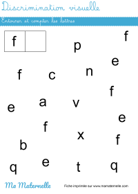 Moyenne section - Discrimination visuelle : entourer et compter les lettres