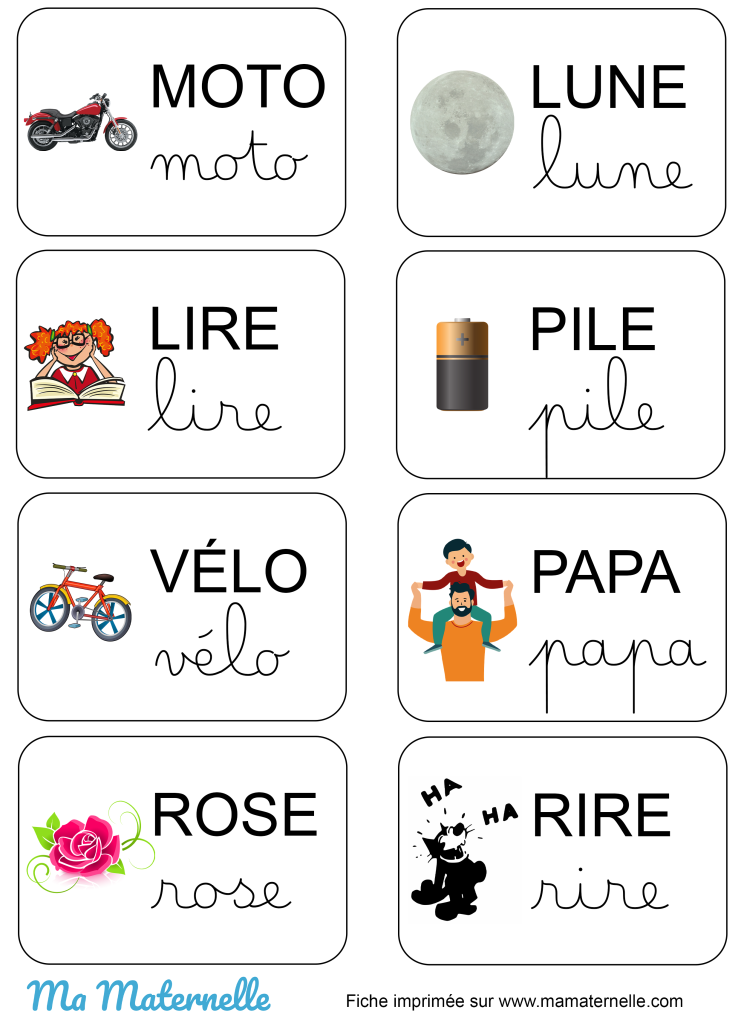 Grande section - Lettres : fiches d’écriture ou de lecture