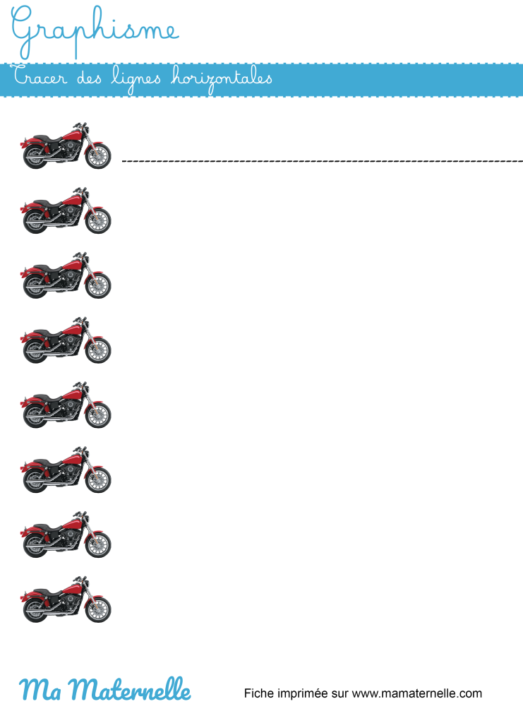 Moyenne section - Graphisme : tracer des lignes horizontales