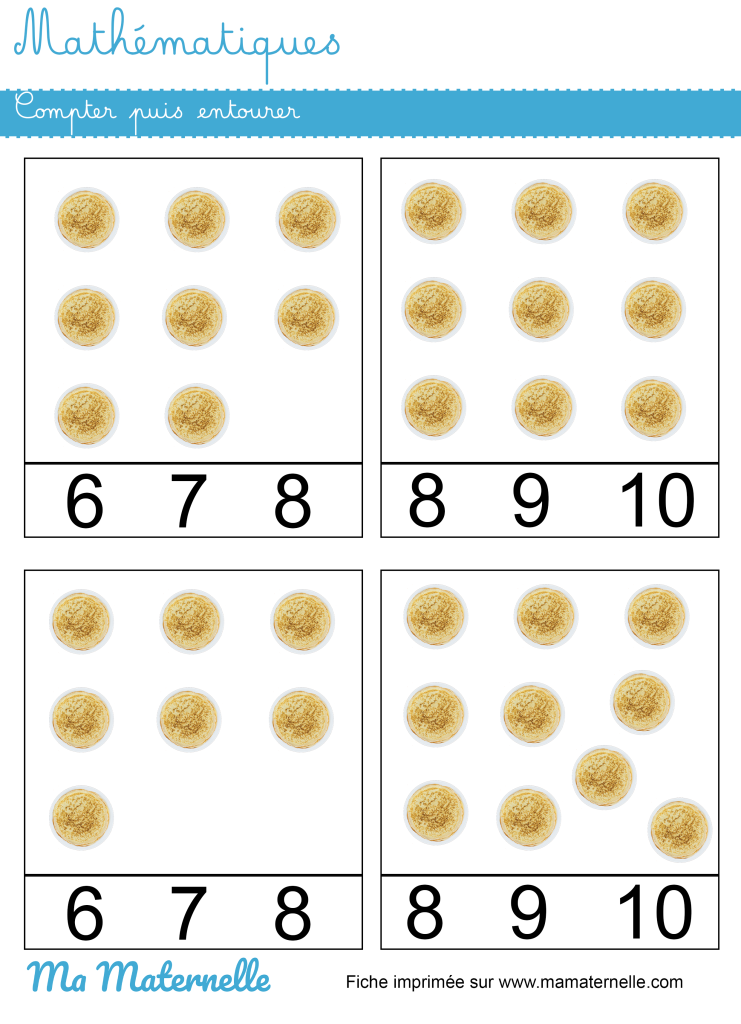 Grande section - Mathématiques : compter puis entourer