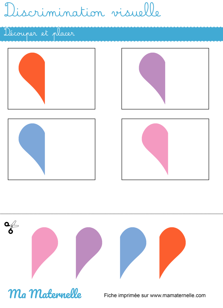 Moyenne section - Discrimination visuelle : découper et placer