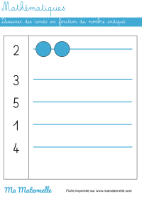 Grande section - Mathématiques : dessiner en fonction du nombre indiqué