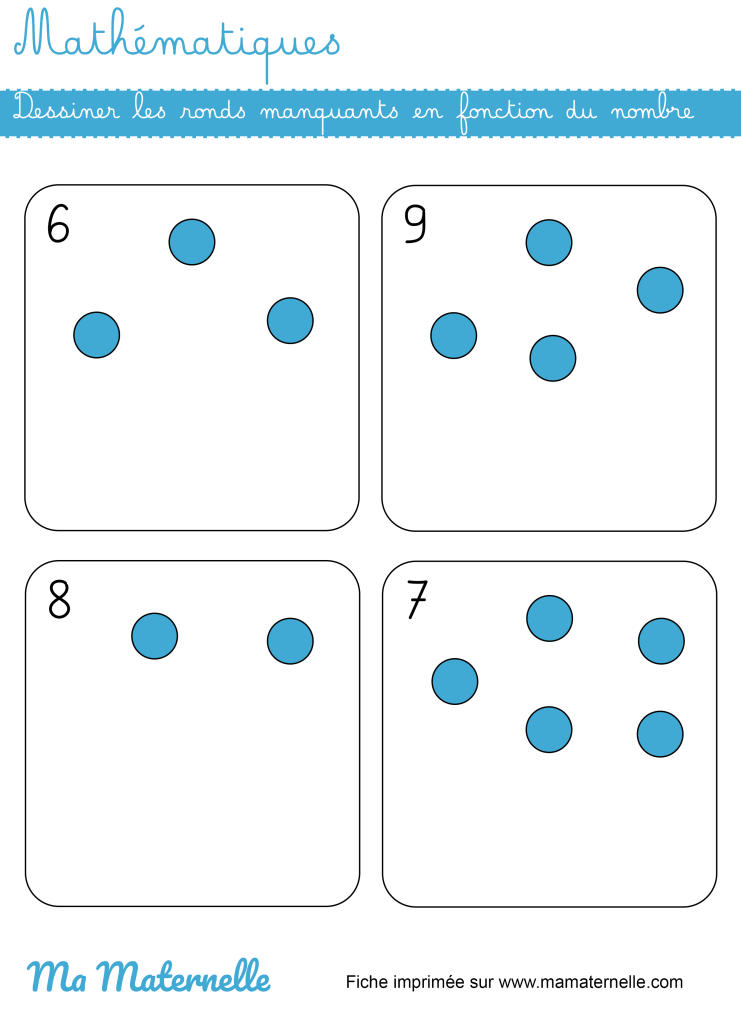 Grande section - Mathématiques : dessiner en fonction du nombre indiqué