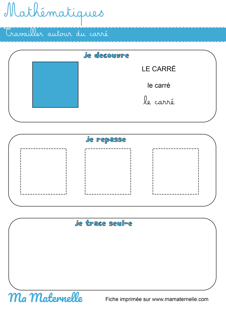 Grande section - Mathématiques : travailler autour du carré