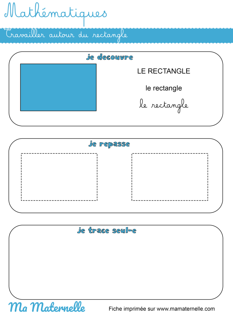 Grande section - Mathématiques : travailler autour du rectangle