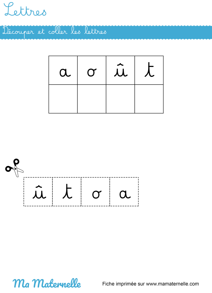 Grande section - Lettres : découper et coller les lettres