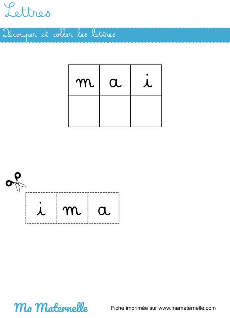 Grande section - Lettres : découper et coller les lettres