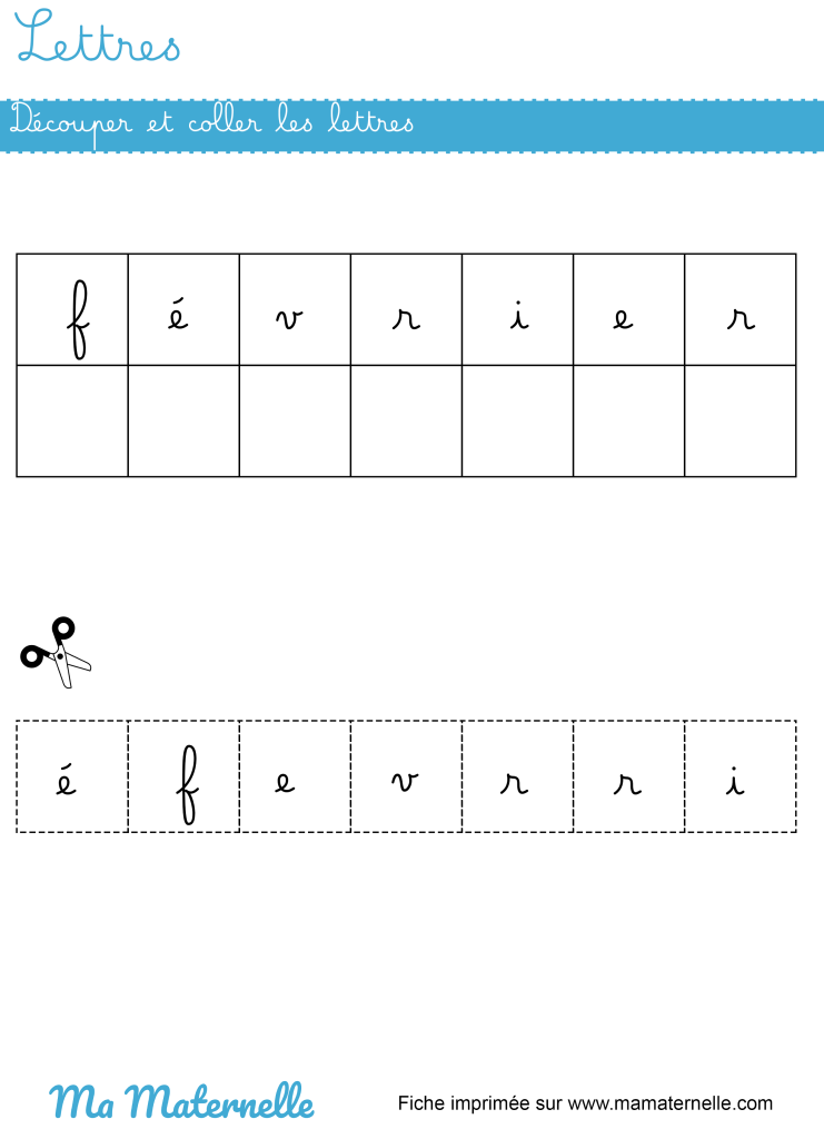 Grande section - Lettres : découper et coller les lettres